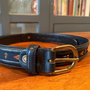 Paul & Shark Navy Nautical Mens Leather Belt